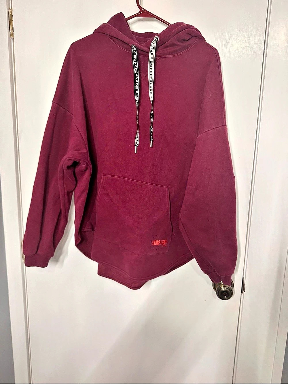 Savage X Fenty hoodie Logo in Burgundy Size XS